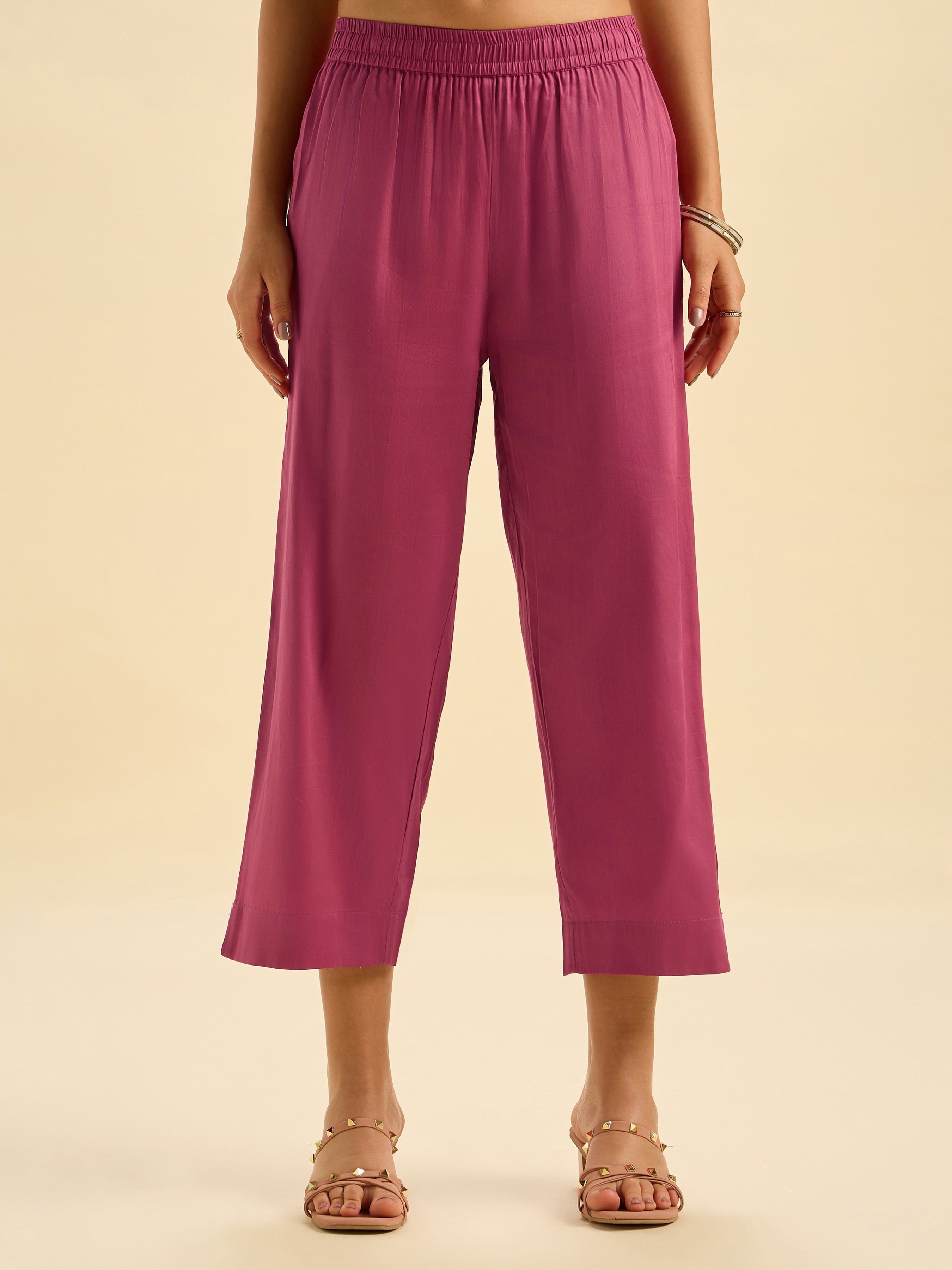 Ivory Multi Colour Modal Chanderi Printed Slit Kurti Set With Sequins Work