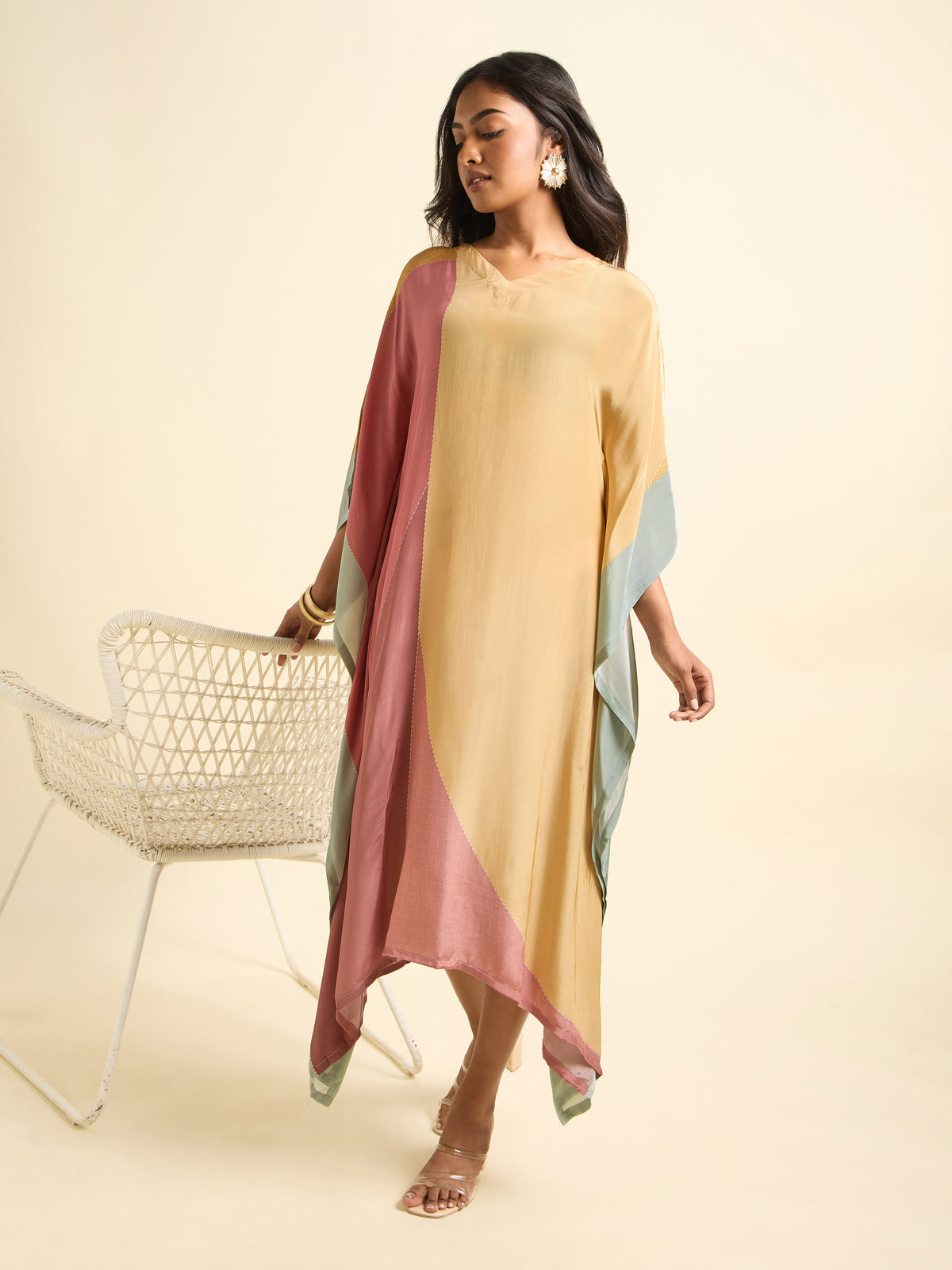 Multi Colour Crepe Printed Kaftan