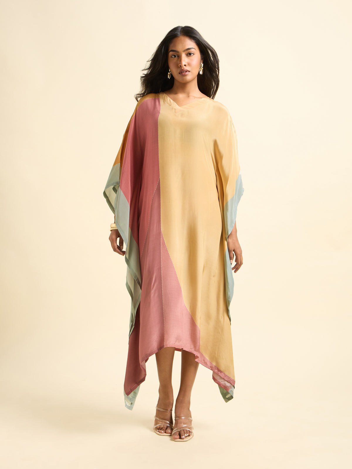 Multi Colour Crepe Printed Kaftan