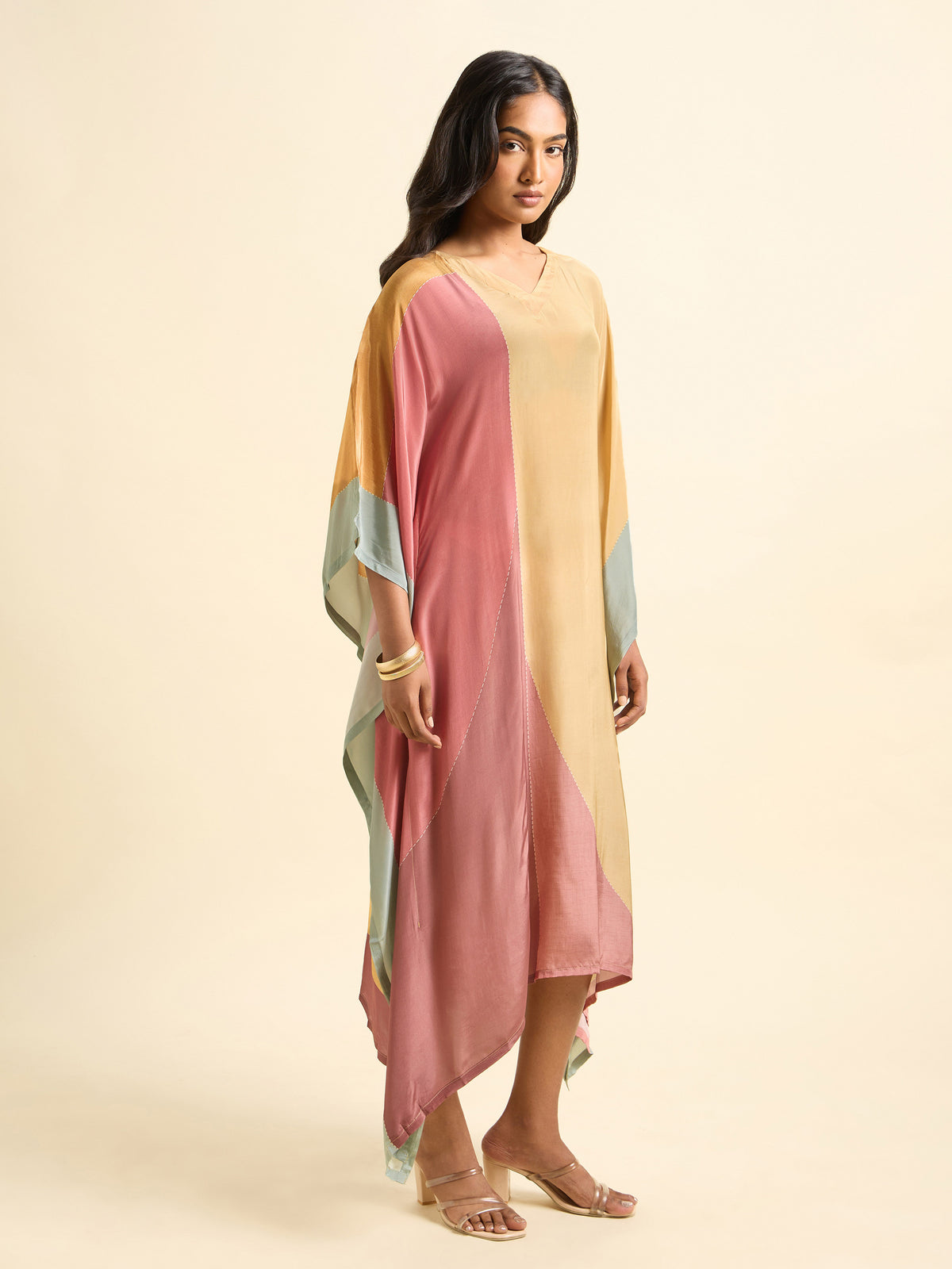Multi Colour Crepe Printed Kaftan