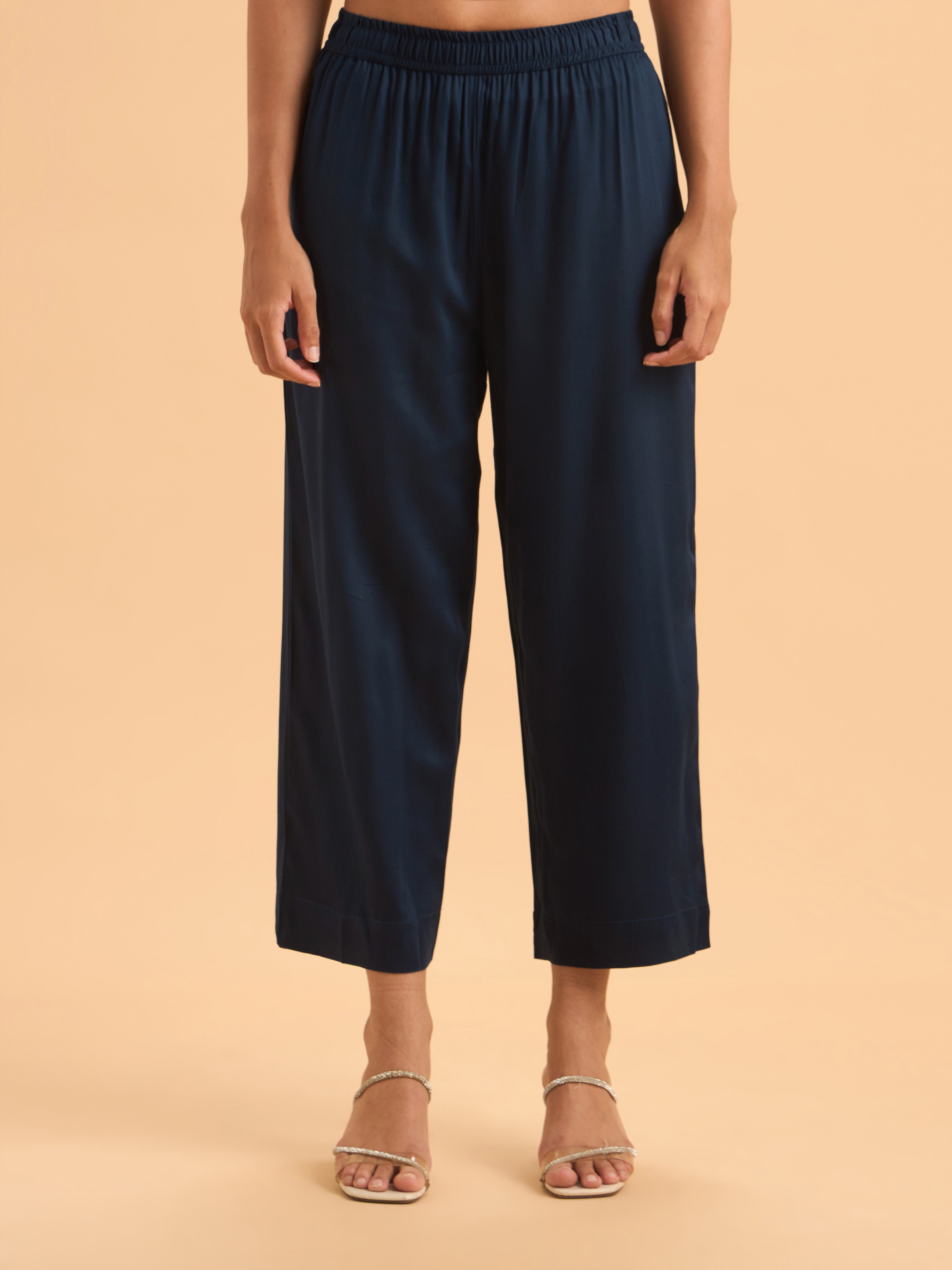 Royal Blue Viscose Kurti Set With Dupatta And Handwork Embroidery